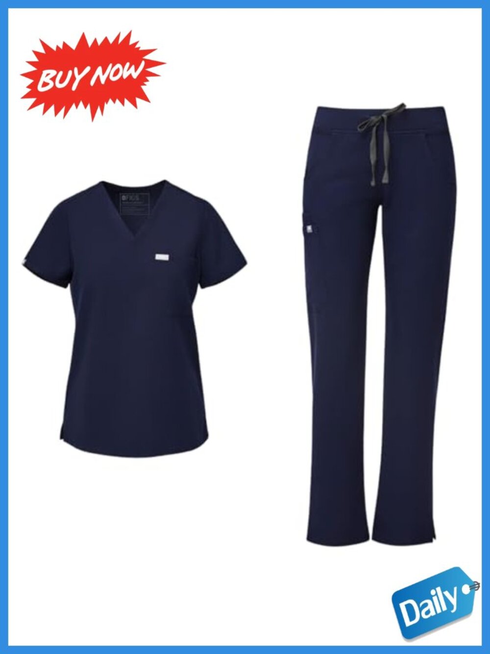 SCRUB SET Catarina V-Neck Top & Kade Cargo Pants 4-Way Stretch Anti-Wrinkle